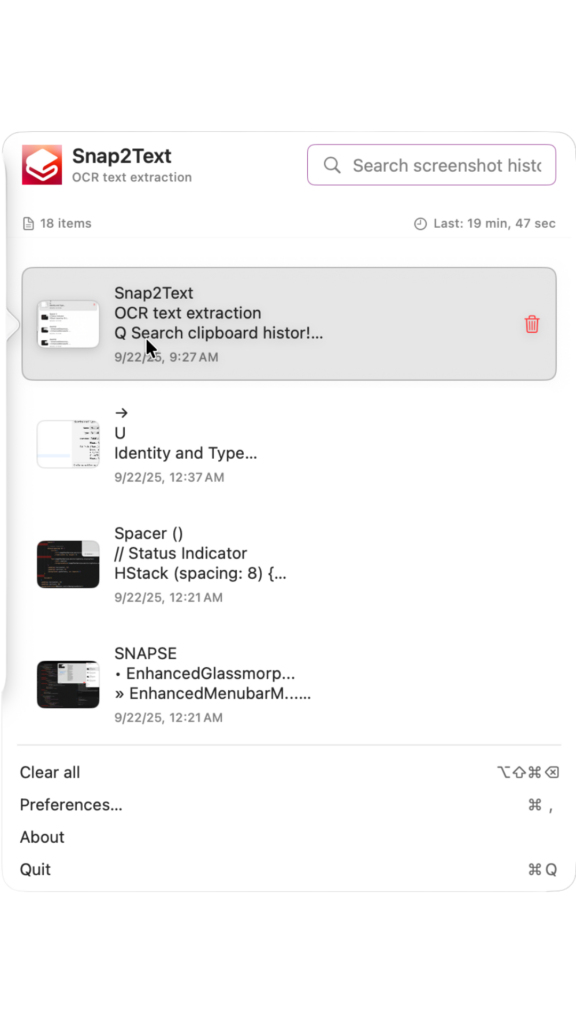 Mac screenshot workflow with SnapCode automation
